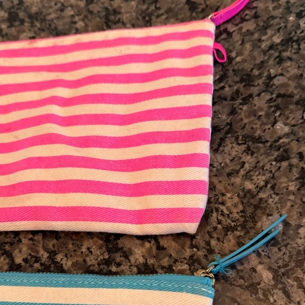 Victoria's Secret Pink and Blue Striped sequins Pouches